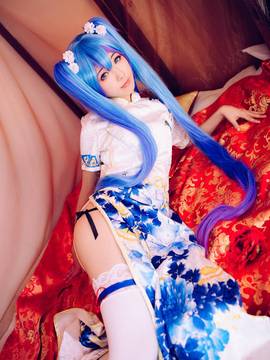 "Vocaloid" Miku Cheongsam Ver3 Versi C O S P L A Y