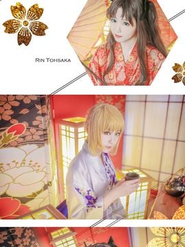 "Fate Stay Night" Rin dan Sabre Kimono C O S P L A Y